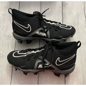 Black Nike Alpha Boy Football Cleats Shoes, Size Youth 6